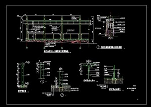 车库入口廊架节点素材设计cad施工图