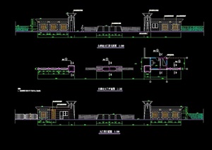园林景观大门设计cad施工图
