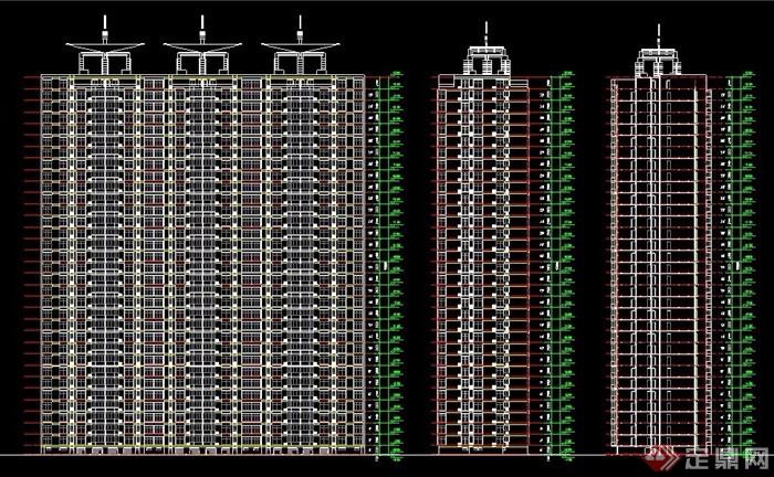 某高层住宅建筑平立面图