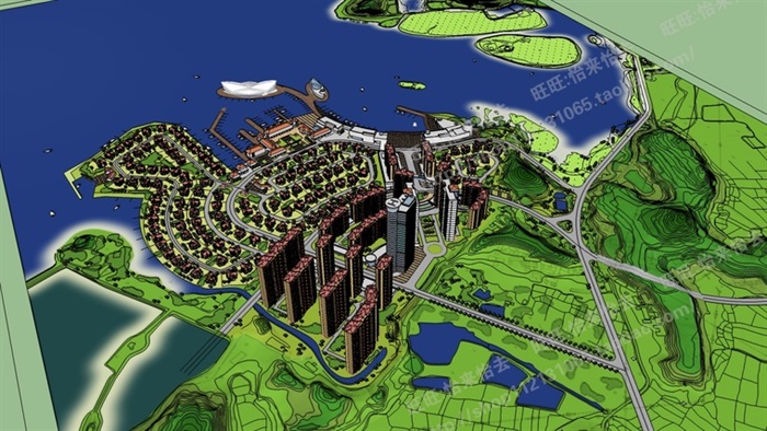 大型游船码头旅游区规划模型(1)