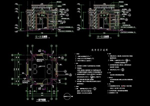 现代景观详细的岗亭素材设计cad施工图