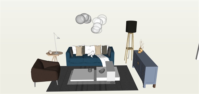北欧现代家具摆件su素材模型(4)