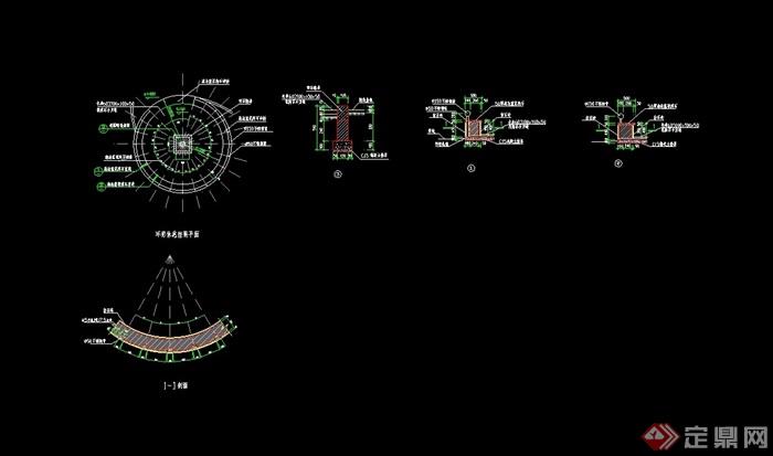 详细的树池园凳设计cad施工图