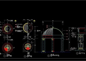 欧式风格圆形亭子素材cad施工图