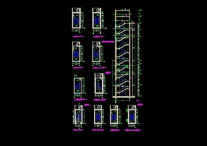 现代详细的建筑楼梯cad施工详图
