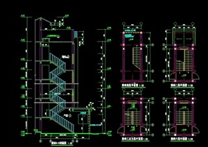 现代详细的建筑楼梯设计cad施工详图