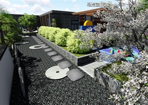新中式别墅庭院景观设计6SU(草图大师)素材模型