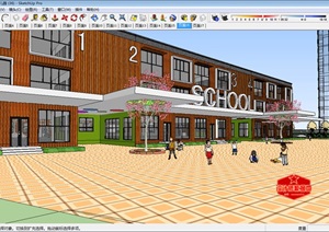 【设计师根据地】幼儿园 (36)模型丰富详细，材质贴图清晰，具有很高的学习参考价值，值得下载