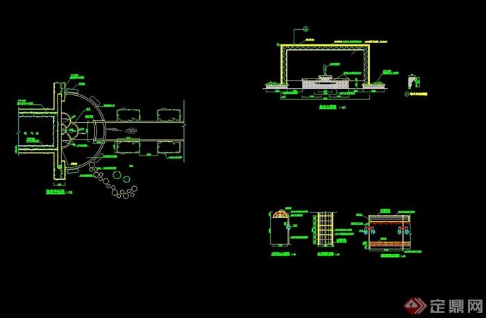 园林景观叠泉水景cad施工图