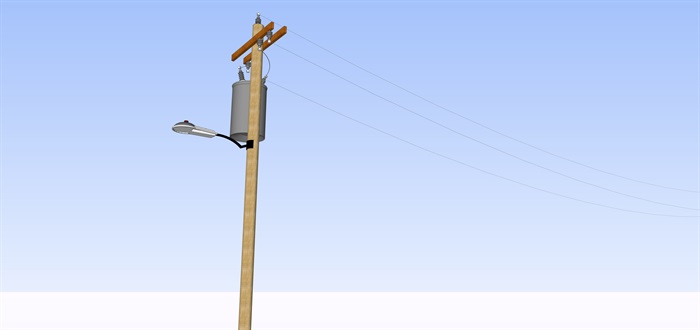 电线杆路灯su素材模型(2)