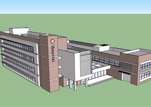 现代风格详细大医院建筑设计SU(草图大师)模型