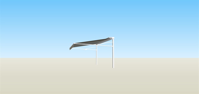 现代折叠遮阳棚su素材模型(4)