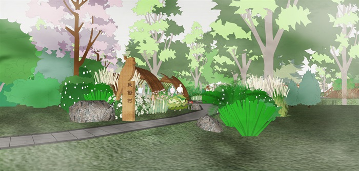 湿地公园su模型模型丰富详细,材质贴图清晰,具有很高的学习参考价值