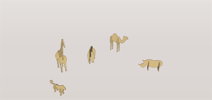 老虎、犀牛、长颈鹿、骆驼等动物模型su素材(4)