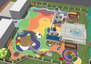 幼儿园场地景观设计19模型丰富详细，材质贴图清晰，具有很高的学习参考价值，值得下载