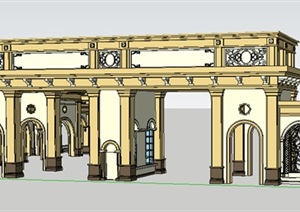 门楼小区入口模型，内容丰富详细标注清晰，具有很高的学习价值，值得下载