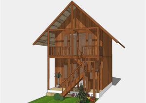 12个民宿小木屋建筑方案SU(草图大师)模型