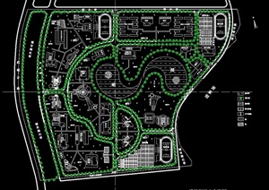 某科技大学湖区规划cad平面示意图