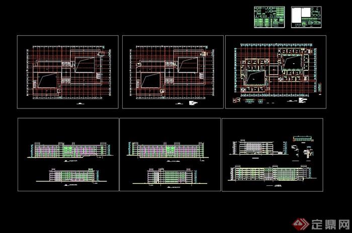 某大学6层教学楼建筑cad施工图