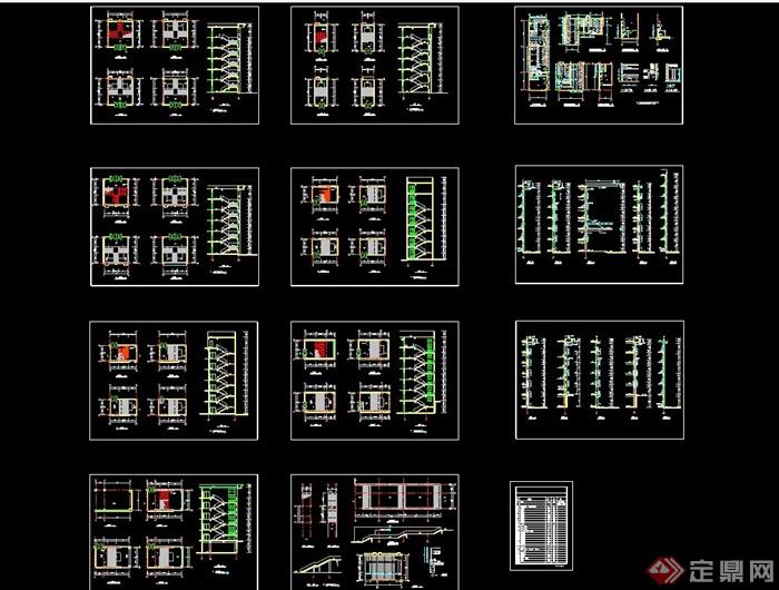 某大学6层教学楼建筑cad施工图