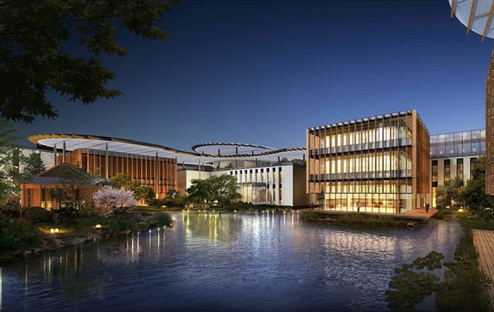 顶级艺术构成-唯美校园环境-杭州未来科技城湖畔大学建筑及景观SU精细模型(2)