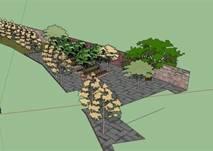 详细景观节点树池素材设计SU(草图大师)模型