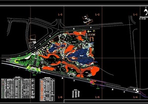 整体详细的公园景观设计cad方案图