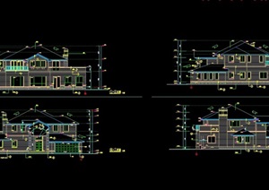 欧式风格私人住宅别墅建筑设计cad方案图