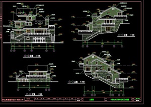 欧式整体住宅别墅建筑素材设计cad施工图