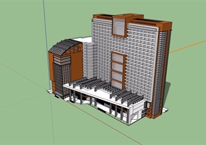 详细的欧式风格详细的星级酒店建筑设计SU(草图大师)模型