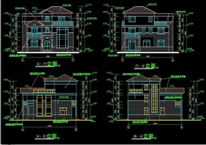 中式风格详细的住宅别墅建筑设计cad施工图