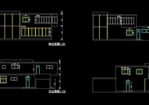 现代两层别墅建筑设计cad方案图