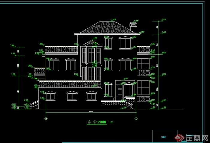 欧式风格详细的私人住宅别墅建筑设计cad施工图