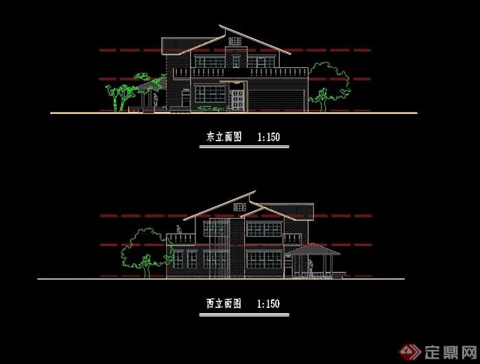 某详细的别墅建筑设计cad方案图