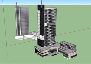 独特星级高层酒店详细完整建筑SU(草图大师)模型