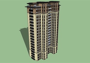 artdeco高层建筑SU(草图大师)模型