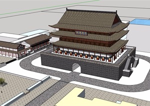 古典中式旅游建筑设计SU(草图大师)模型