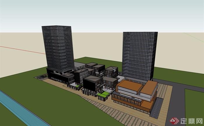 商业办公楼建筑设计su模型