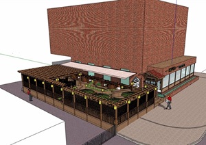 现代咖啡厅详细建筑设计SU(草图大师)模型