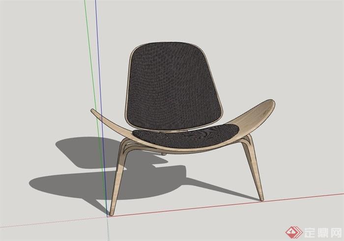简约单人椅室内家具素材设计su模型