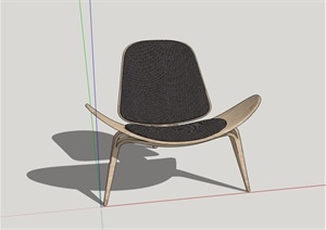 简约单人椅室内家具素材设计SU(草图大师)模型