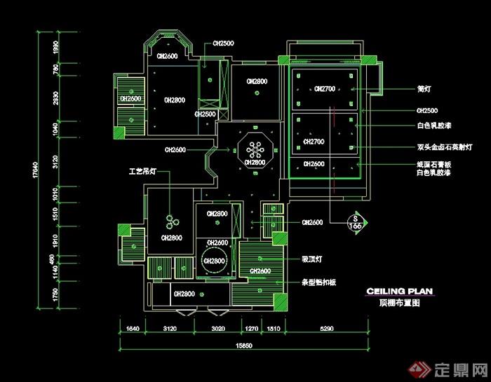 某中式住宅详细的室内空间设计cad施工图