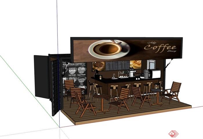 集装箱咖啡馆详细设计su模型