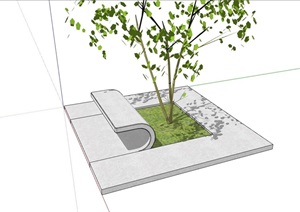 现代独特造型的树池设计SU(草图大师)模型