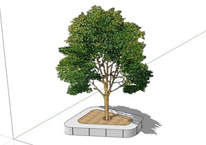 园林景观独特详细的异形树池设计SU(草图大师)模型