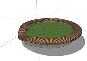 现代独特造型的完整树池设计SU(草图大师)模型