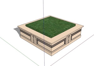 现代独特方形树池素材设计SU(草图大师)模型