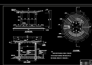 G区圆形现代景观亭设计cad施工图