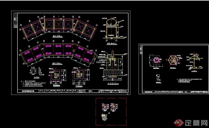 膜亭素材详细设计cad施工图