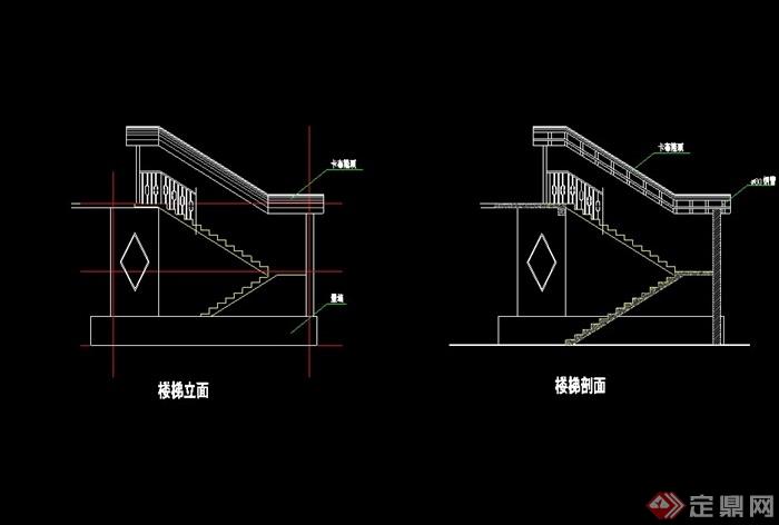 详细的完整楼梯素材cad施工图